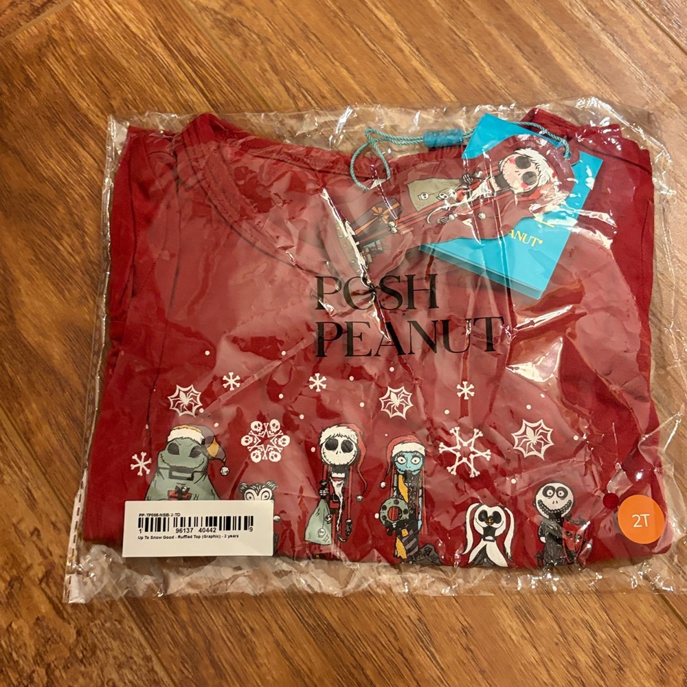 POSH PEANUT | DISNEY THE NIGHTMARE BEFORE XMAS “UP TO SNOW GOOD” PEPLUM | 2T - Picture 2 of 4